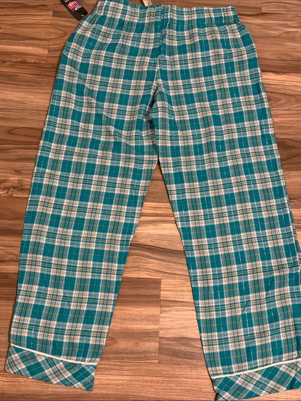 NFL Apparel Miami Dolphins Women's Sz. L Plaid Flannel Pajama Lounge Pants - Picture 8 of 9